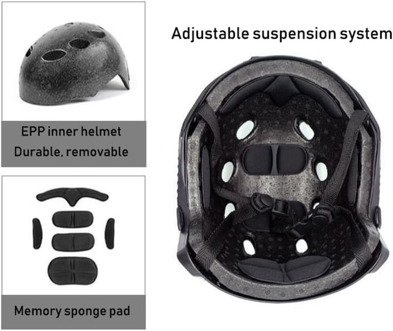 LEJUNJIE PJ Tactical Paintball Airsoft Helmet Fast Military Helmet with NVG Bracket and Side Guide Rail - Image 4